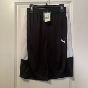 New With Tags PUMA Youth‎ Large 14-16 Black And White Athletic Shorts